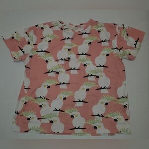 Knicker Bocker Men's Tropical Parrot Print Pink T-Shirt Sz LG